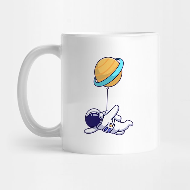 Astronaut Floating Planet Cartoon by thelazyshibaai